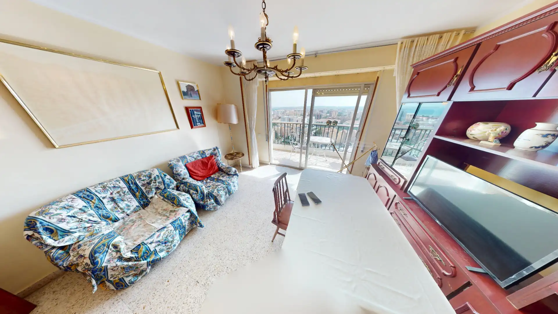 Living room of Flat for sale in Alicante / Alacant  with Parquet flooring, Terrace and Furnished