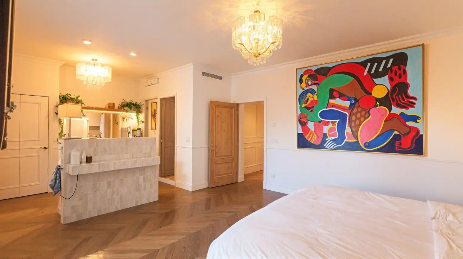 Schlafzimmer von Dachboden zum Verkauf in  Palma de Mallorca mit Klimaanlage, Heizung und Terrasse