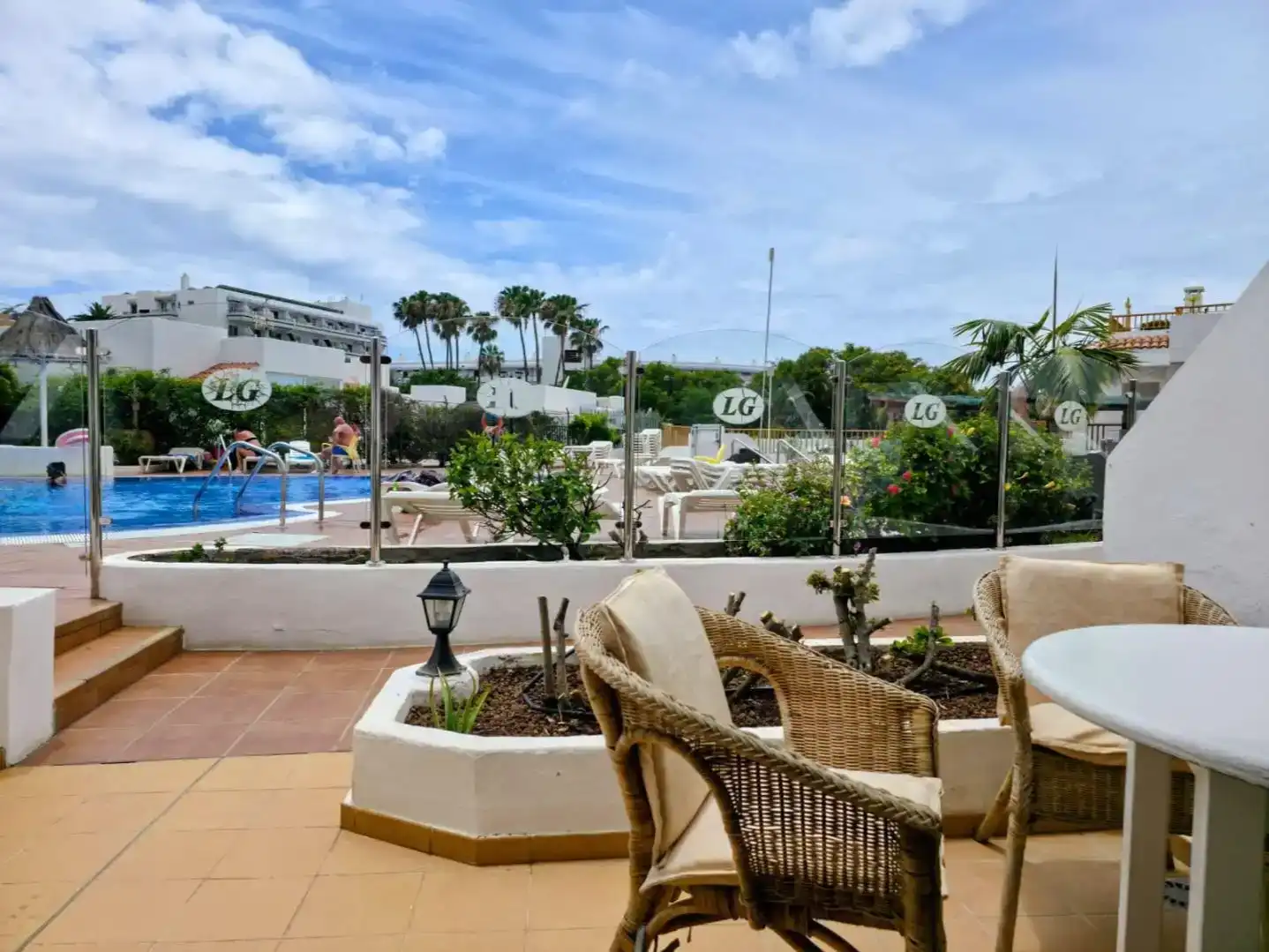 Terrassa de Apartament de lloguer en Adeje amb Aire condicionat, Piscina i Moblat