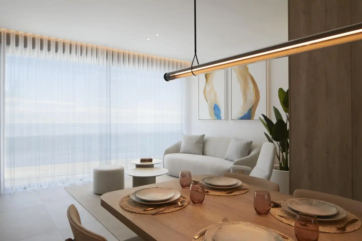 Comedor de Apartamento en venta en La Manga del Mar Menor con Aire acondicionado, Calefacción y Jardín privado