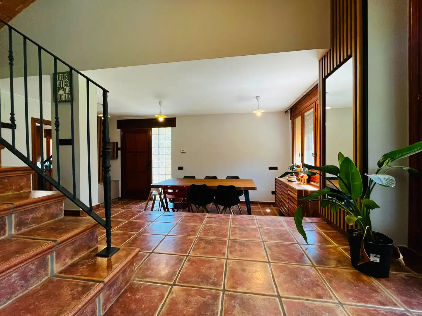 Dining room of Houses for rent in Sant Martí de Llémena  with Air Conditioner, Heating and Private garden