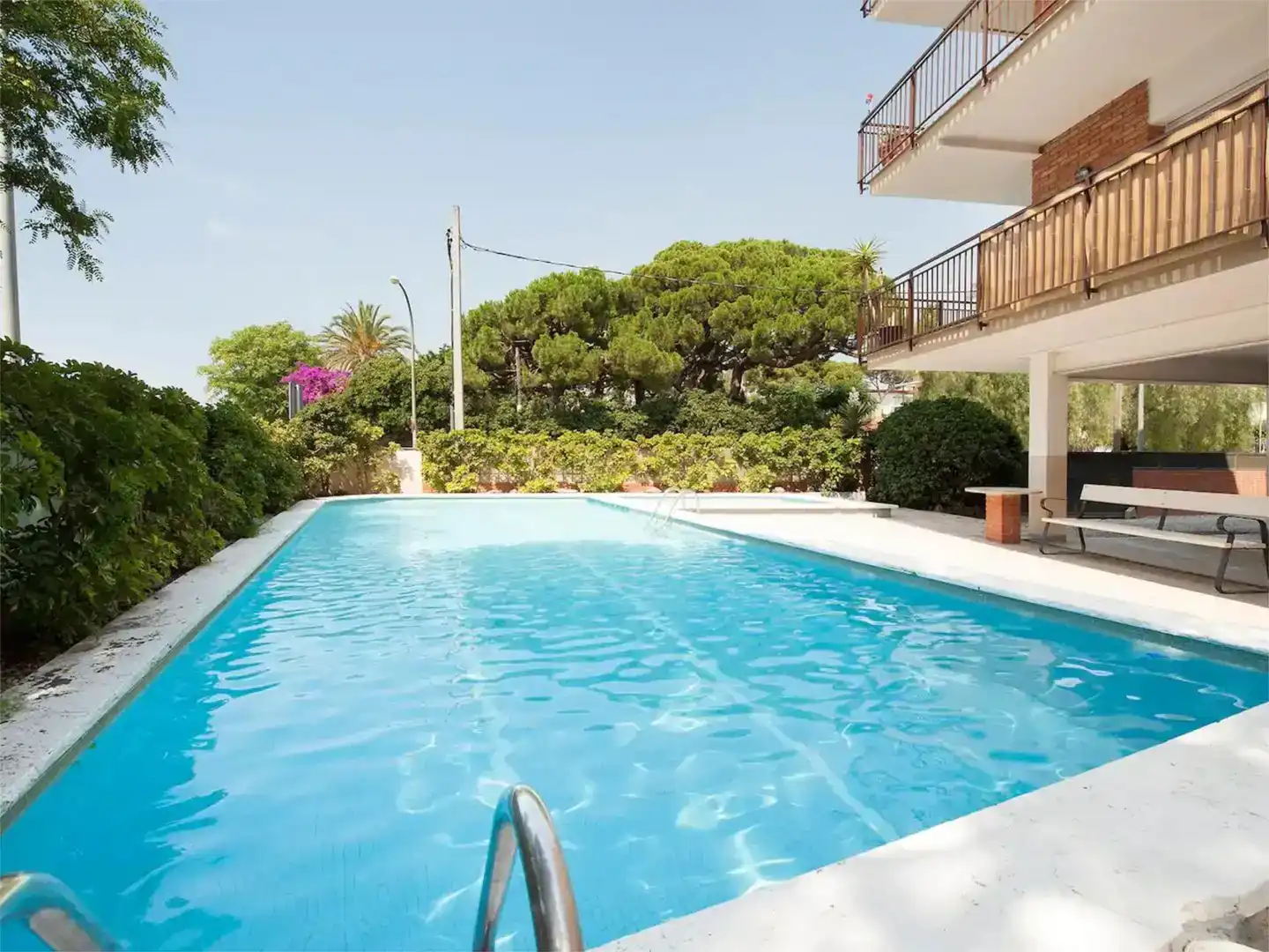 Schwimmbecken von Wohnung zur Miete in Castelldefels mit Klimaanlage, Schwimmbad und Balkon