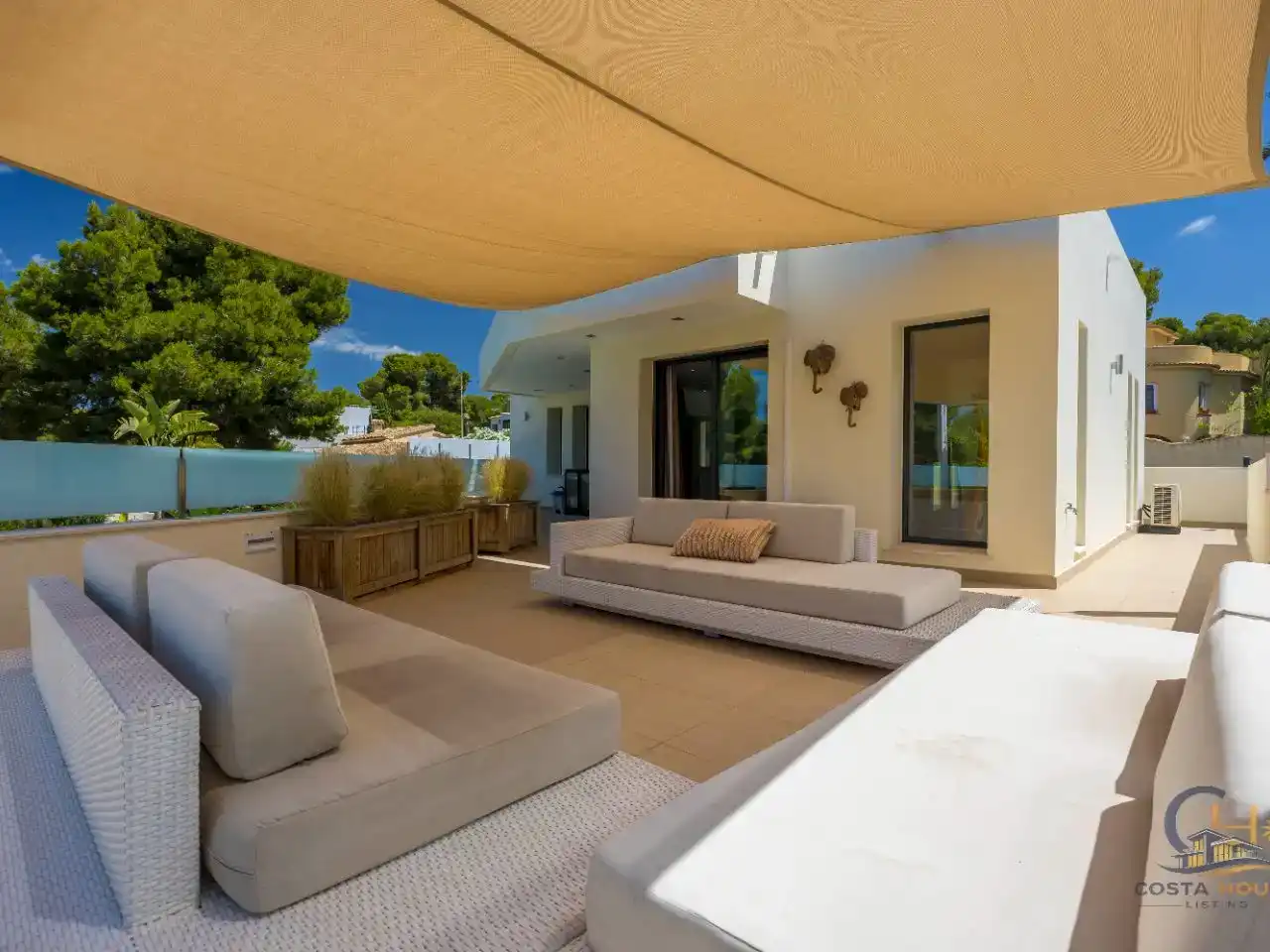 Terrasse von Wohnung zum Verkauf in Moraira mit Klimaanlage, Schwimmbad und Balkon