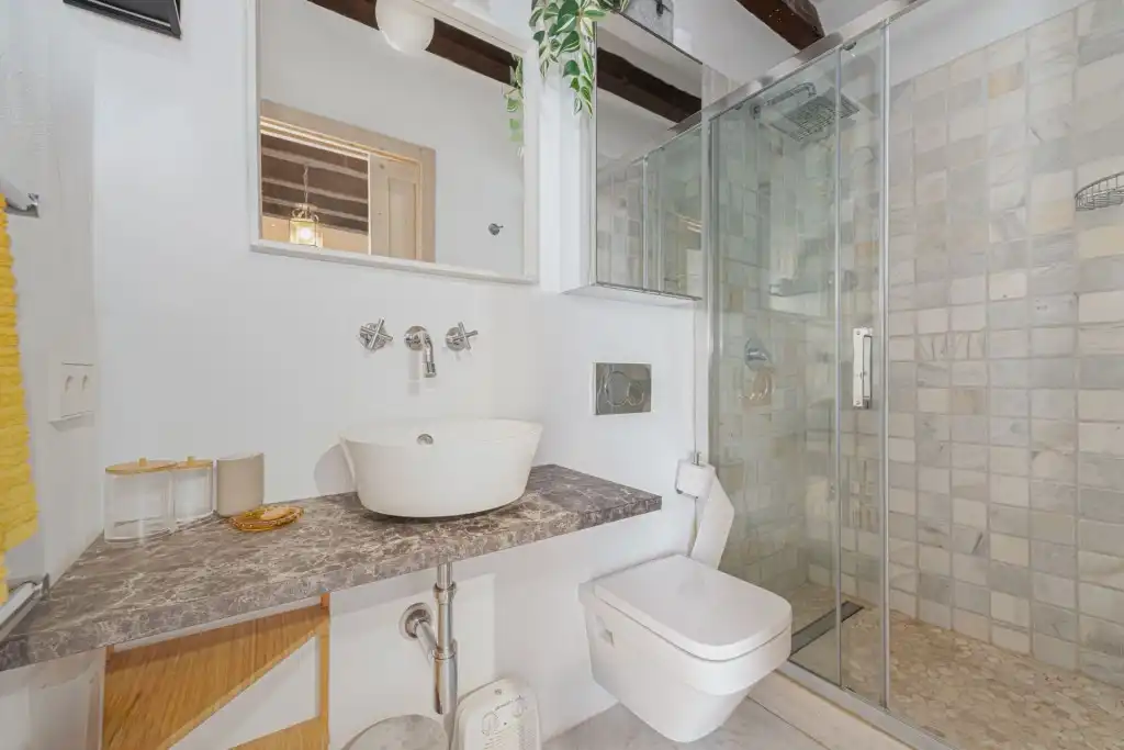 Baño de Finca rústica en venta en Pollença con Aire acondicionado, Calefacción y Terraza