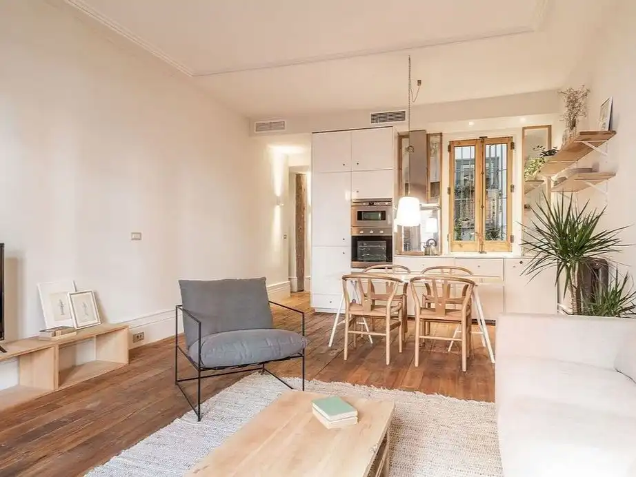 Living room of Apartments for rent in Badalona  with Parquet flooring, Storage room and Furnished