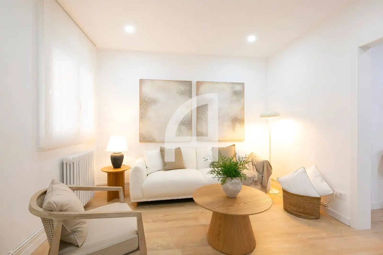 Sala de estar de Piso en venta en  Barcelona Capital con Aire acondicionado, Calefacción y Parquet