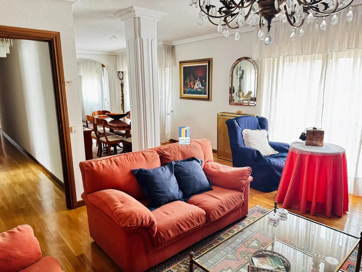 Wohnzimmer von Dachboden zum Verkauf in Zamora Capital  mit Heizung, Parkett und Terrasse