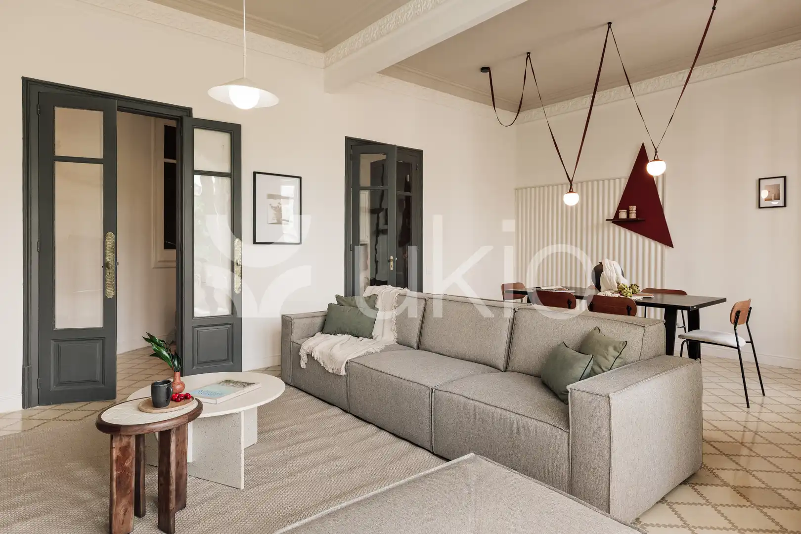 Sala de estar de Apartamento de alquiler en Barcelona con Aire acondicionado, Calefacción y Amueblado