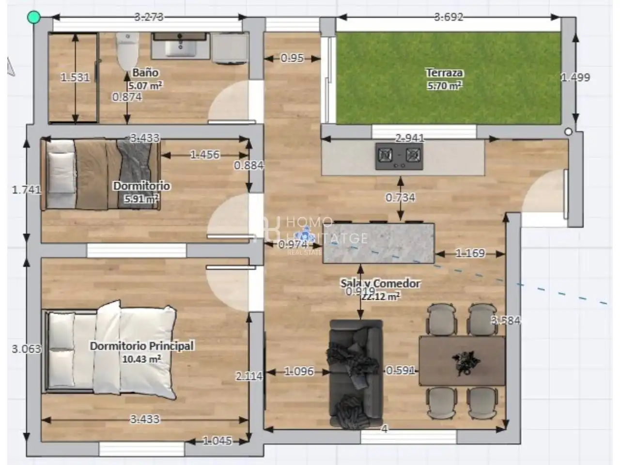Appartement avec balcon à vendre à Calle andorra, imagen 3