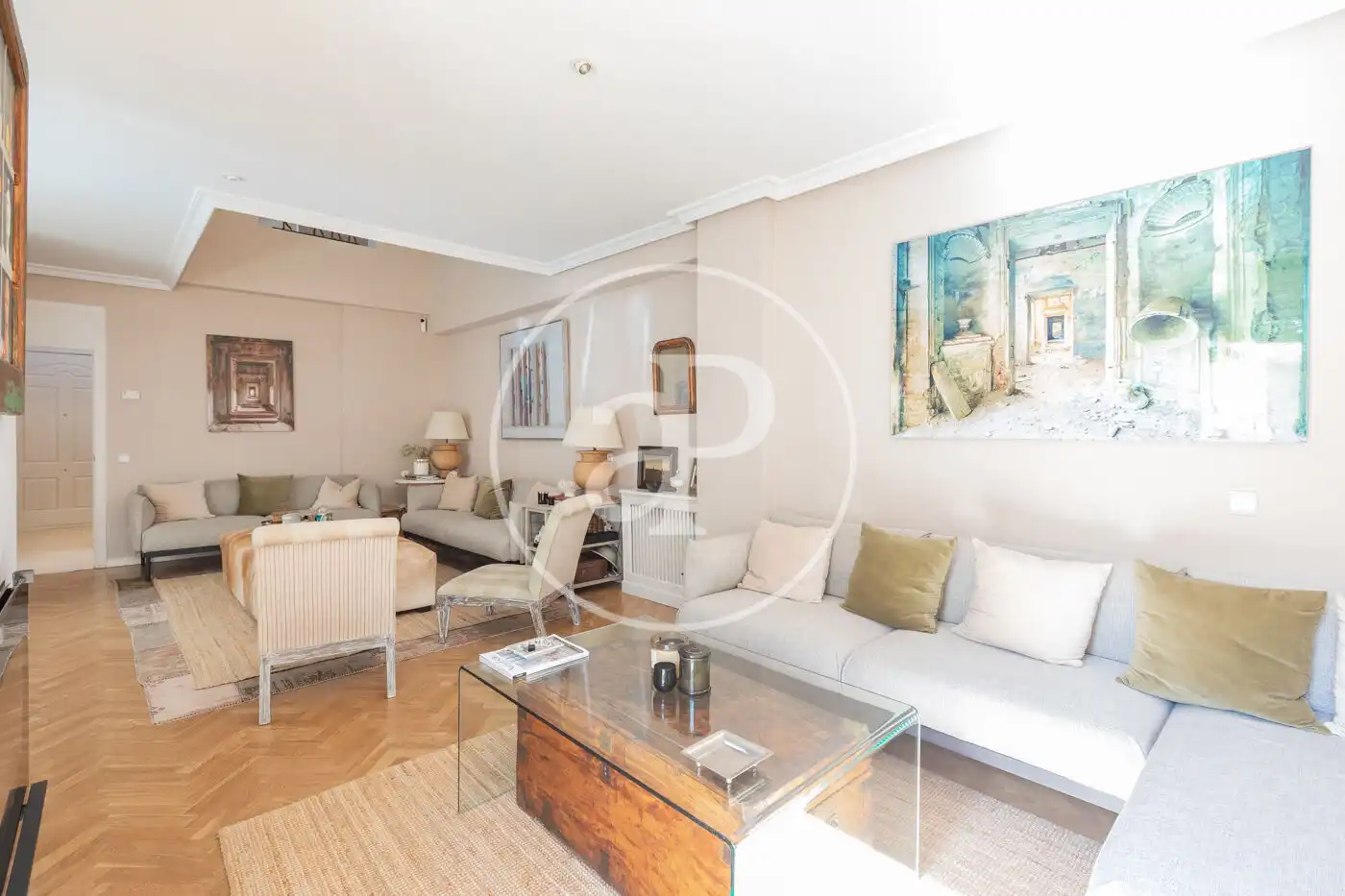 Sala de estar de Casa adosada en venta en Madrid con Aire acondicionado, Calefacción y Jardín privado
