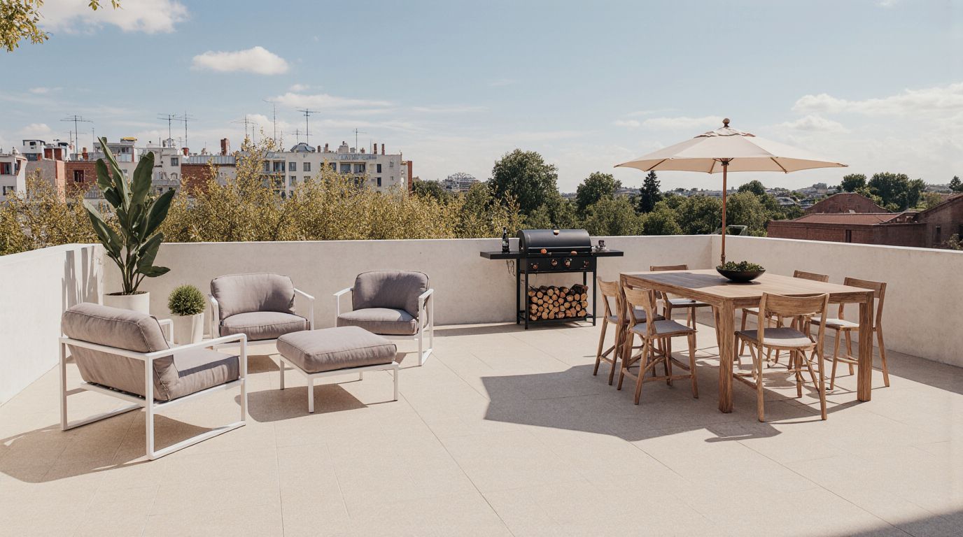 Terrace of Flat for sale in Sabadell  with Air Conditioner, Heating and Private garden