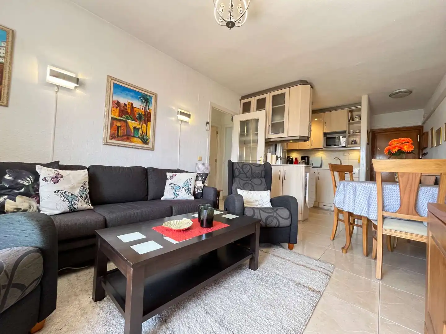 Wohnzimmer von Wohnungen zum Verkauf in Orihuela mit Klimaanlage, Heizung und Schwimmbad