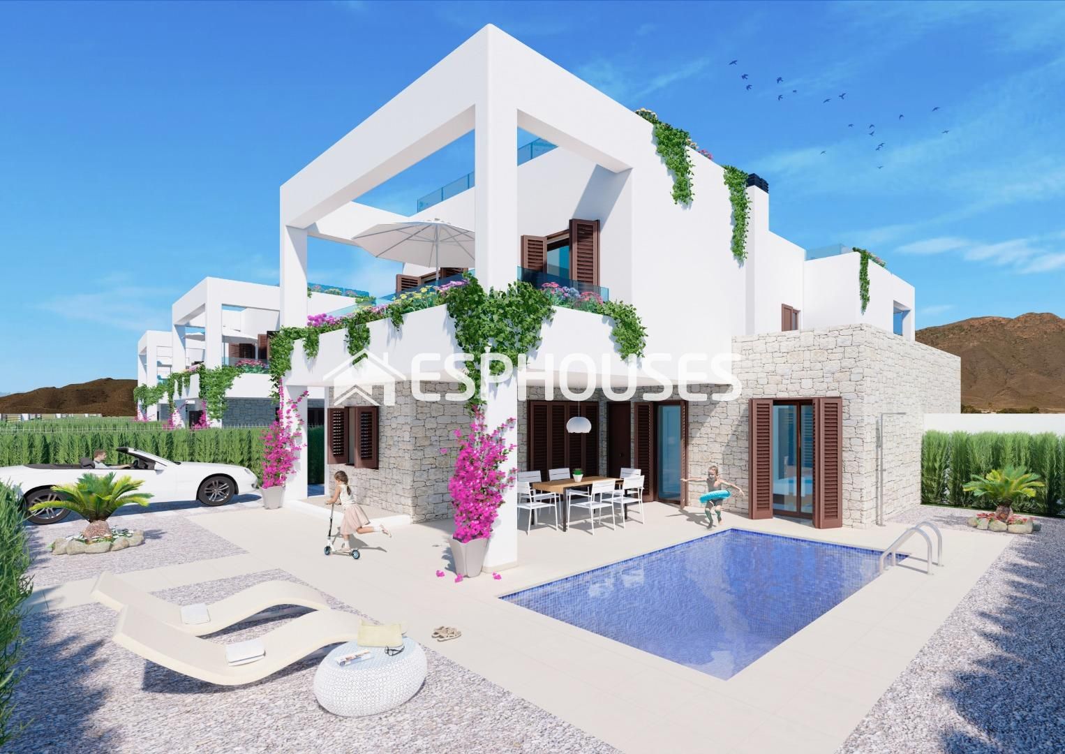 Exterior view of Single-family semi-detached for sale in Pulpí  with Terrace, Storage room and Balcony