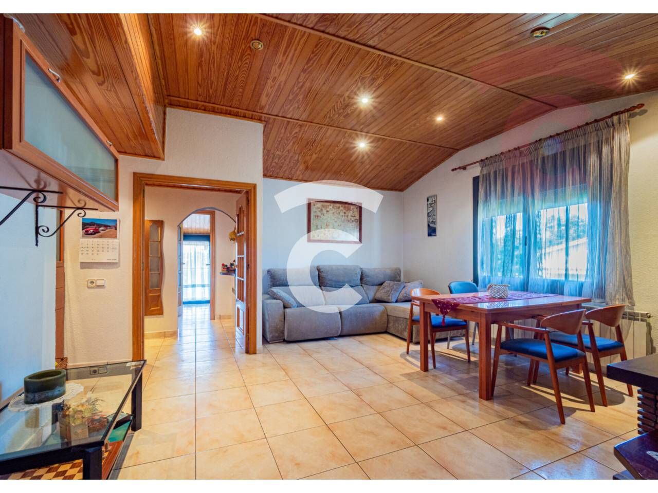 Living room of Flat for sale in Gurb  with Heating, Storage room and Furnished