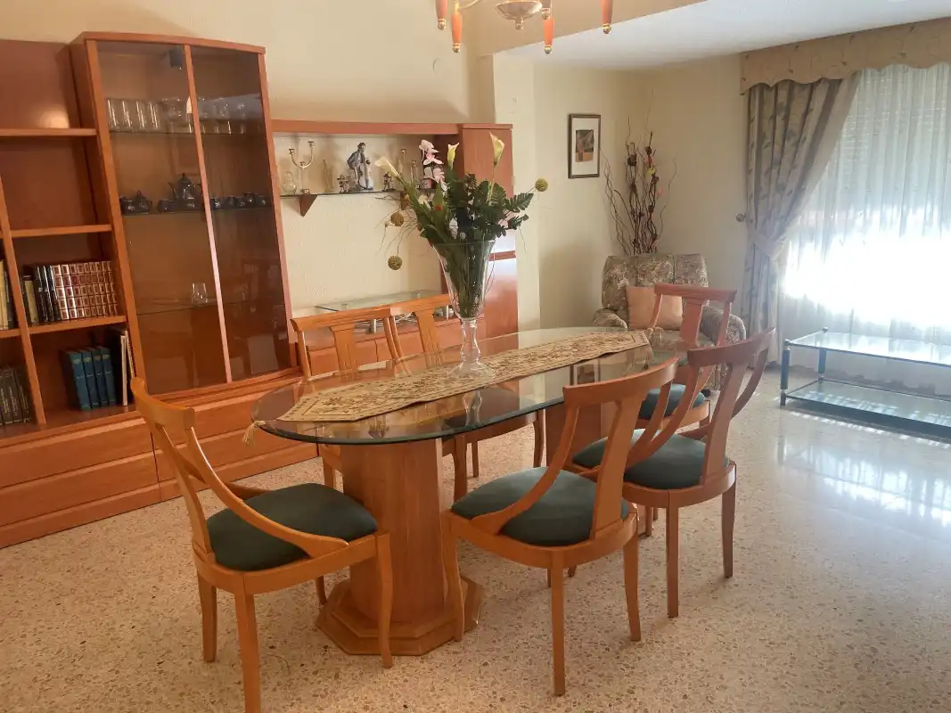 Dining room of Flat for rent in Gandia  with Air Conditioner, Terrace and Furnished