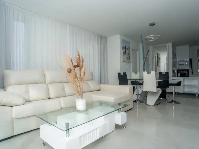 Living room of Flat for sale in Finestrat  with Air Conditioner, Private garden and Terrace