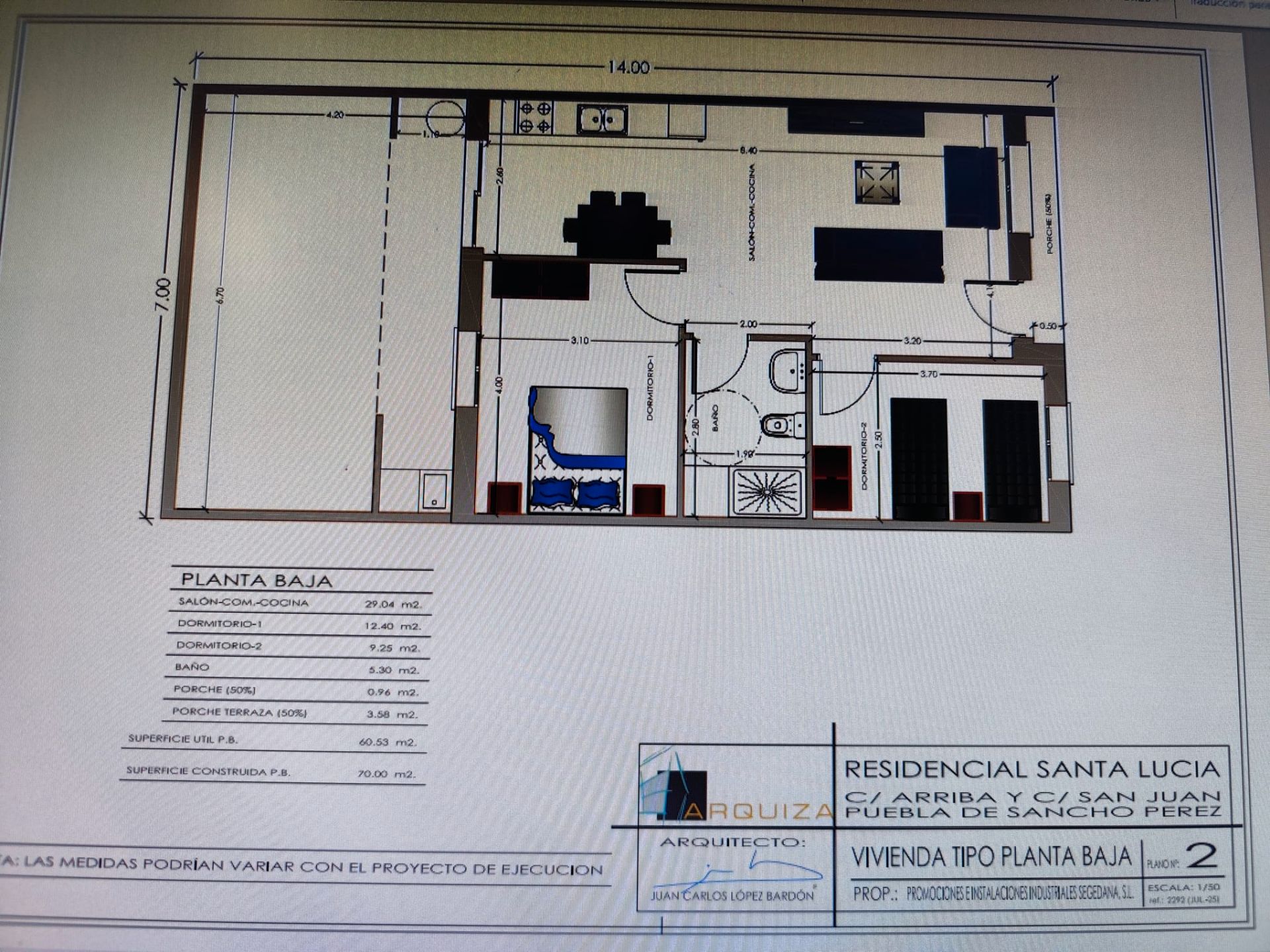Casa adosada en venda en Puebla de Sancho Pérez amb Aire condicionat, Calefacció i Moblat