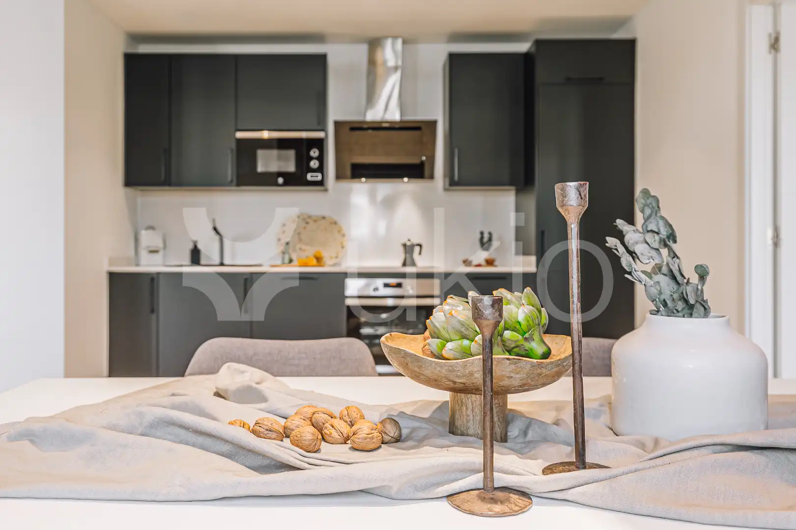 Cocina de Apartamento de alquiler en Barcelona con Aire acondicionado, Calefacción y Amueblado