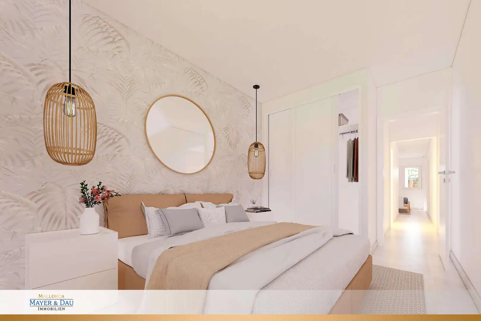 Schlafzimmer von Dachboden zum Verkauf in Capdepera mit Klimaanlage, Terrasse und Möbliert