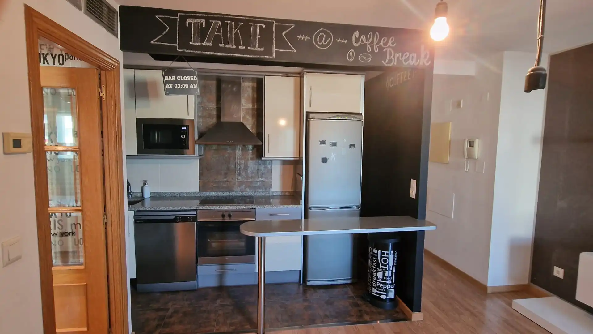Cocina de Apartamento de alquiler en Zaragoza con Aire acondicionado, Calefacción y Parquet