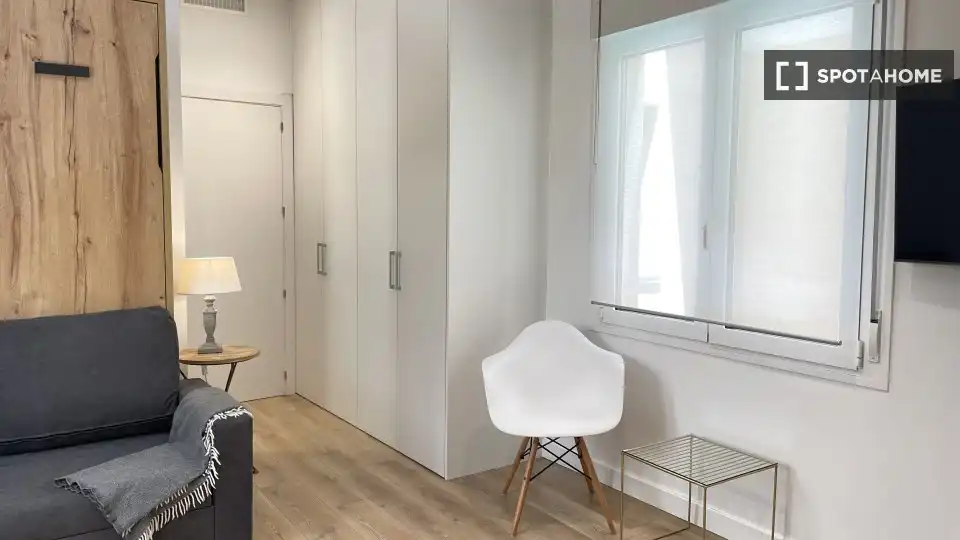 Bedroom of Study for share in Madrid  with Air Conditioner, Terrace and Furnished
