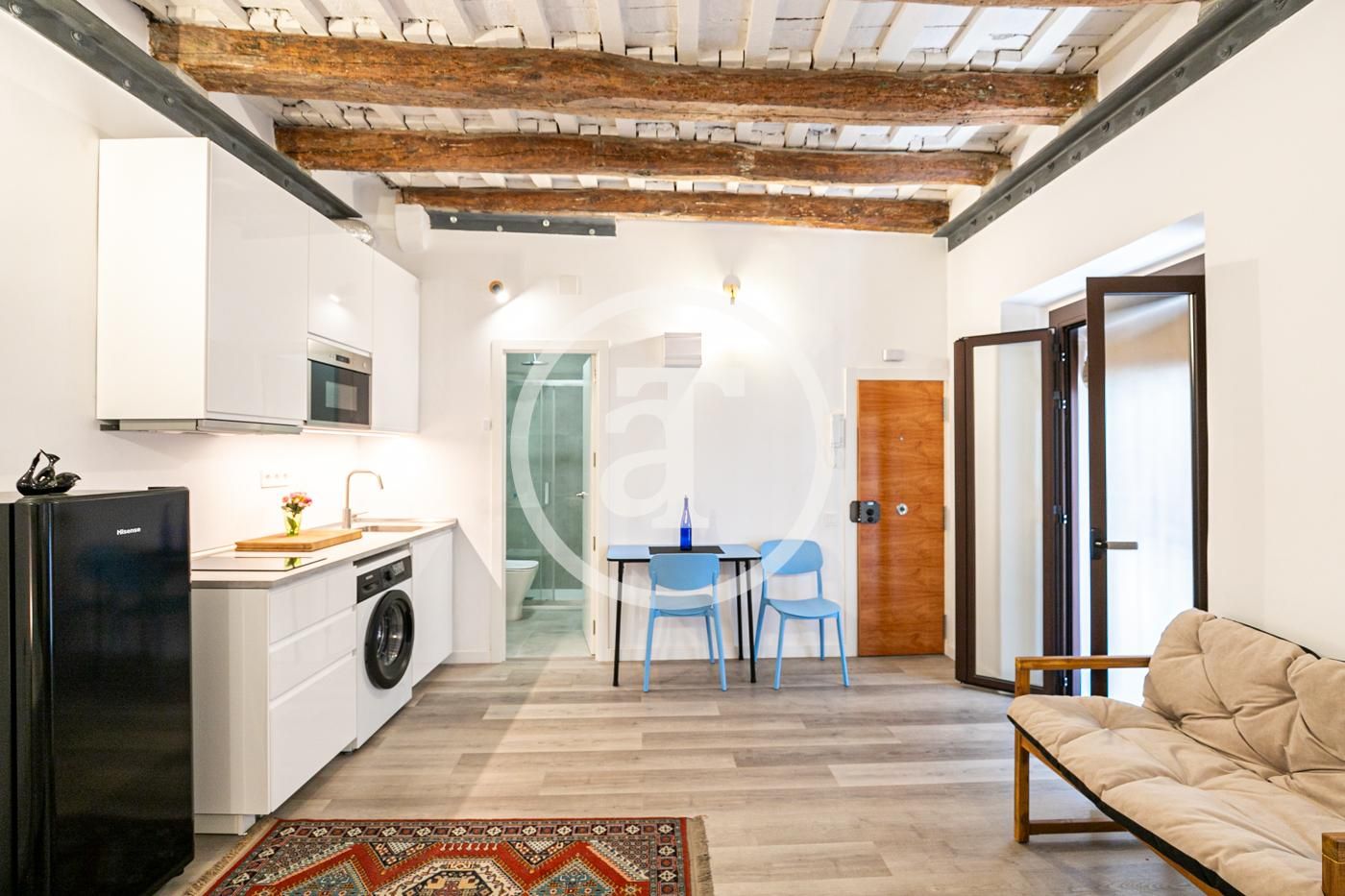 Kitchen of Study to rent in  Barcelona Capital  with Furnished, Oven and Washing machine