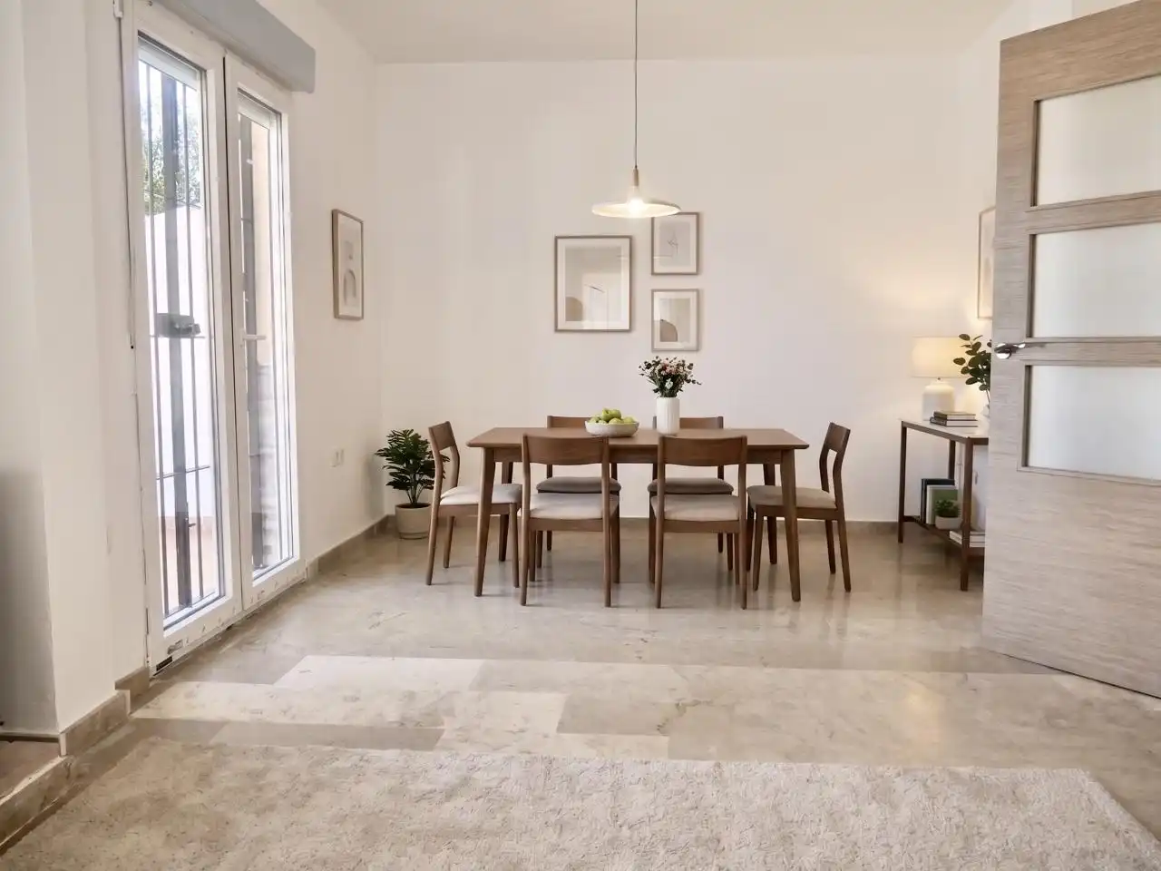 Comedor de Casa adosada en venta en El Ronquillo con Jardín privado, Terraza y Piscina
