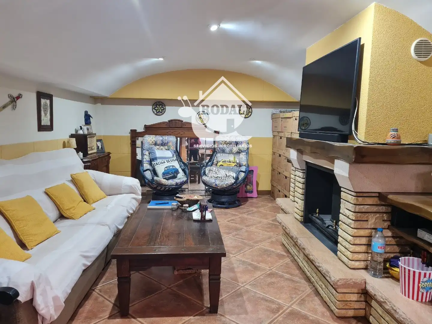 Wohnzimmer von Einfamilien-Reihenhaus zum Verkauf in Huércal de Almería mit Klimaanlage, Heizung und Terrasse