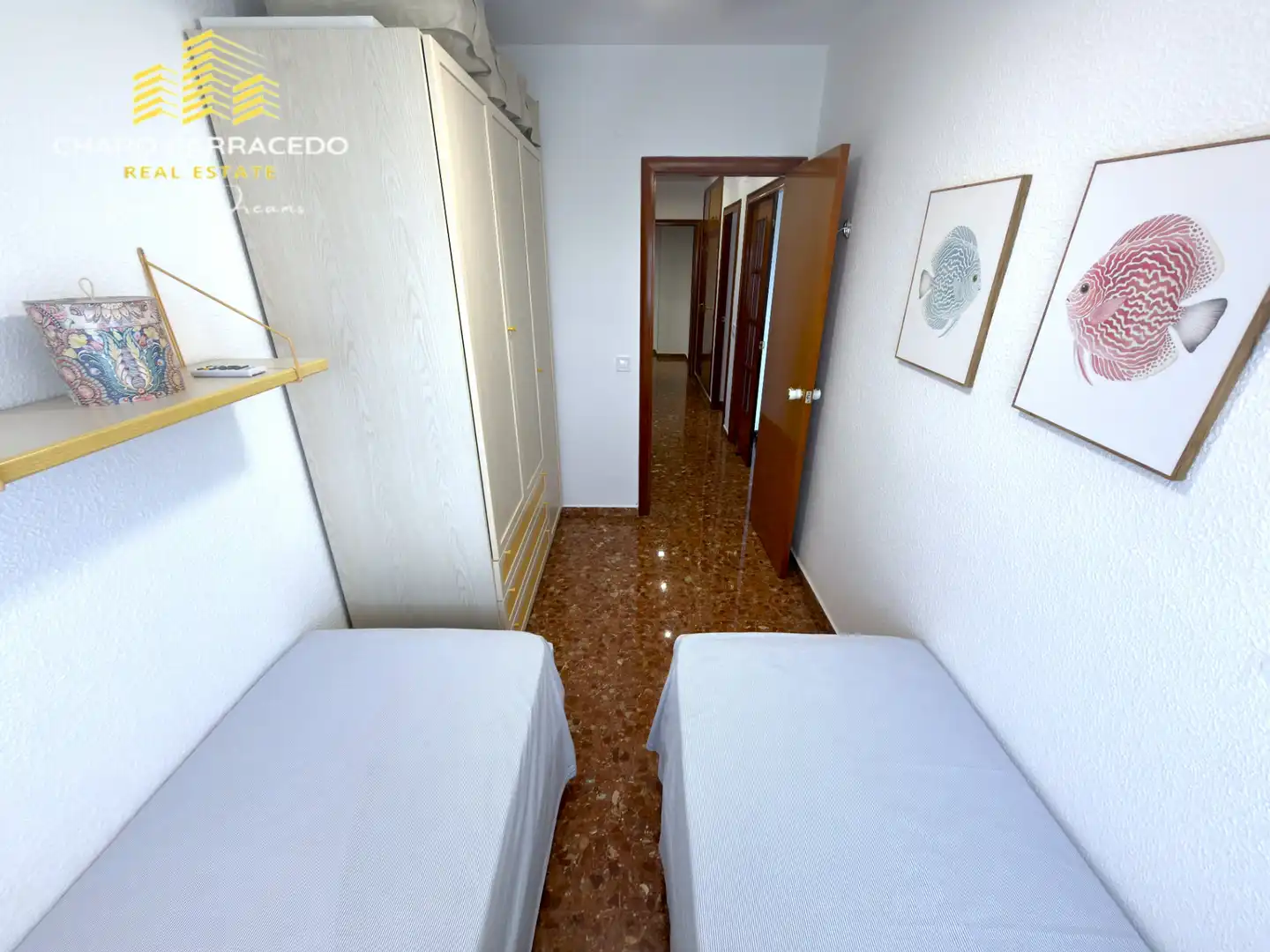 Dormitori de Pis de lloguer en Valencia amb Aire condicionat, Jardí privat i Terrassa