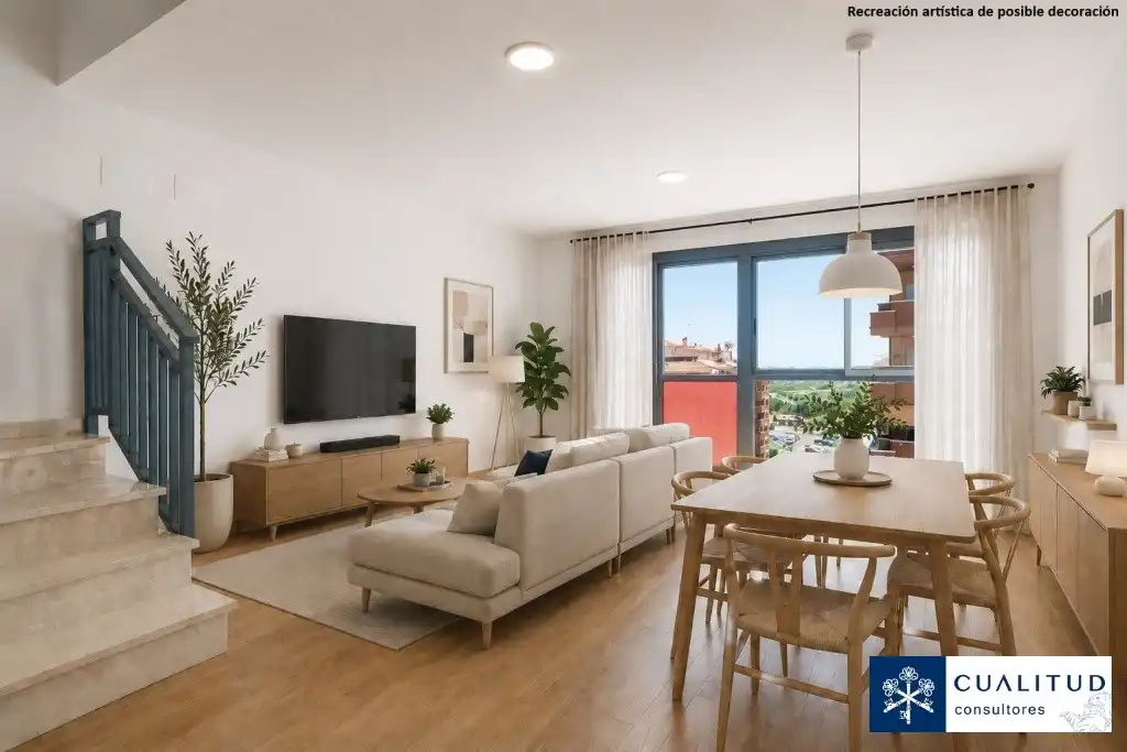 Wohnzimmer von Dachboden zum Verkauf in Vila-real mit Parkett, Terrasse und Abstellraum