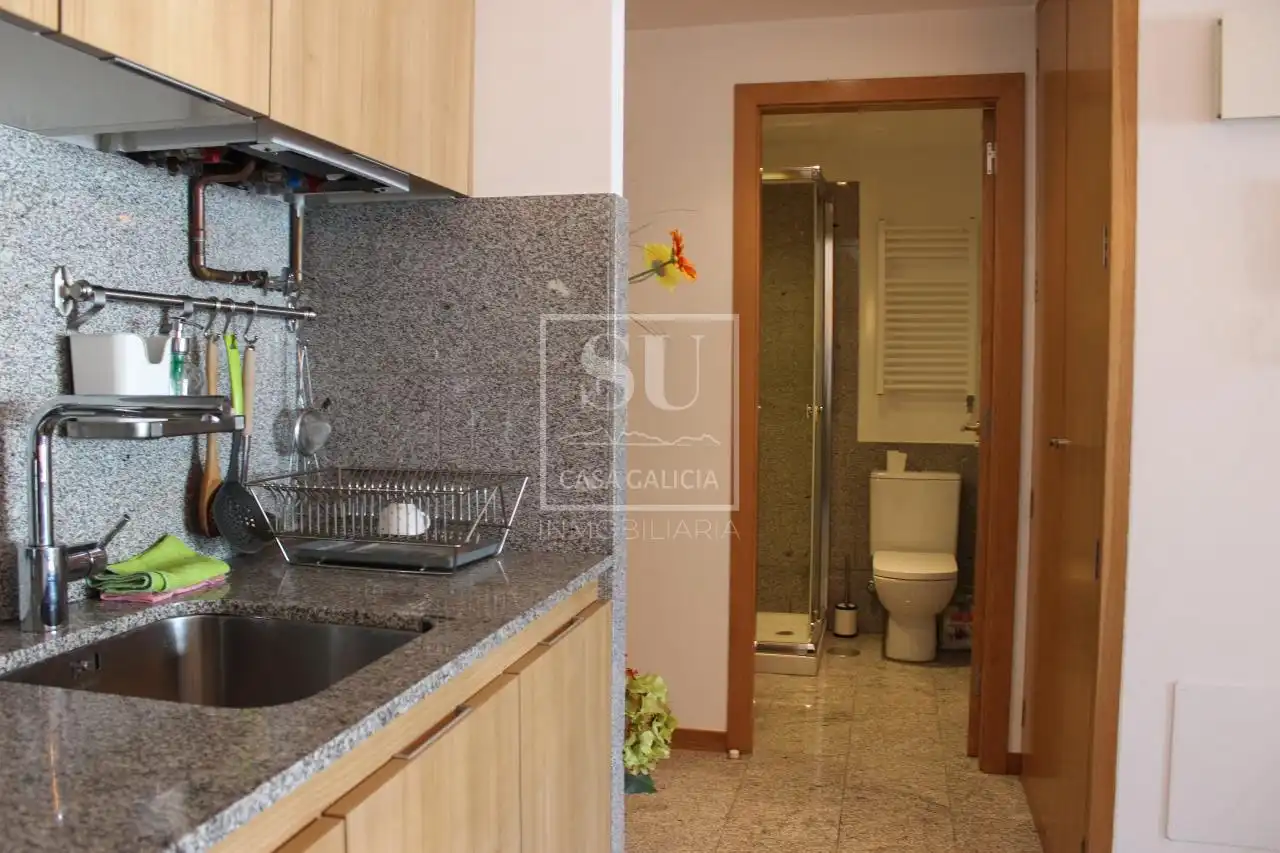 Kitchen of Flat for rent in Baiona  with Heating, Parquet flooring and Terrace
