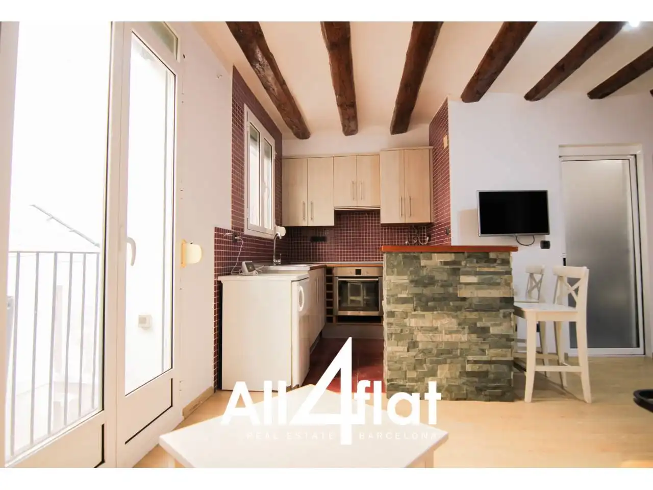 Kitchen of Flat for rent in Barcelona  with Heating, Parquet flooring and Furnished