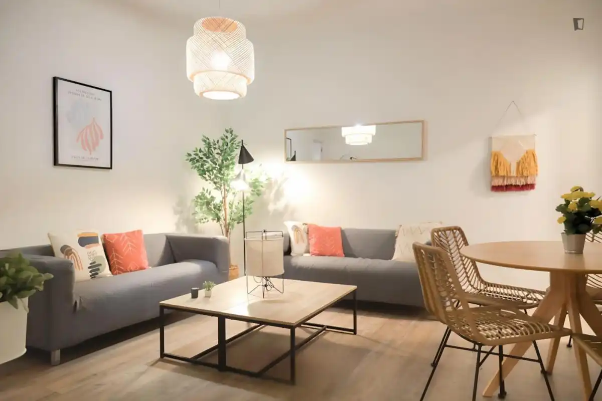Wohnzimmer von Wohnungen zur untervermieten in Madrid mit Heizung, Möbliert und Ofen