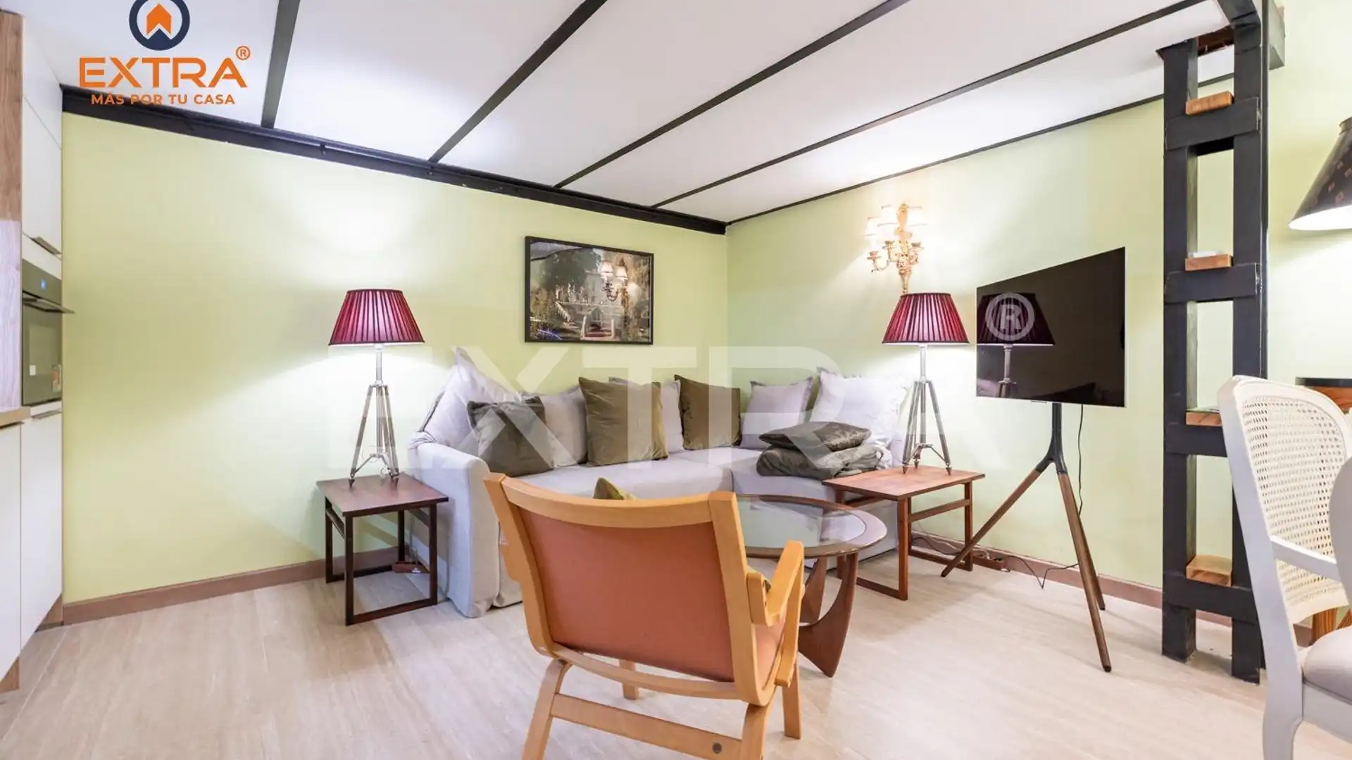 Sala de estar de Planta baja de alquiler en  Madrid Capital con Amueblado