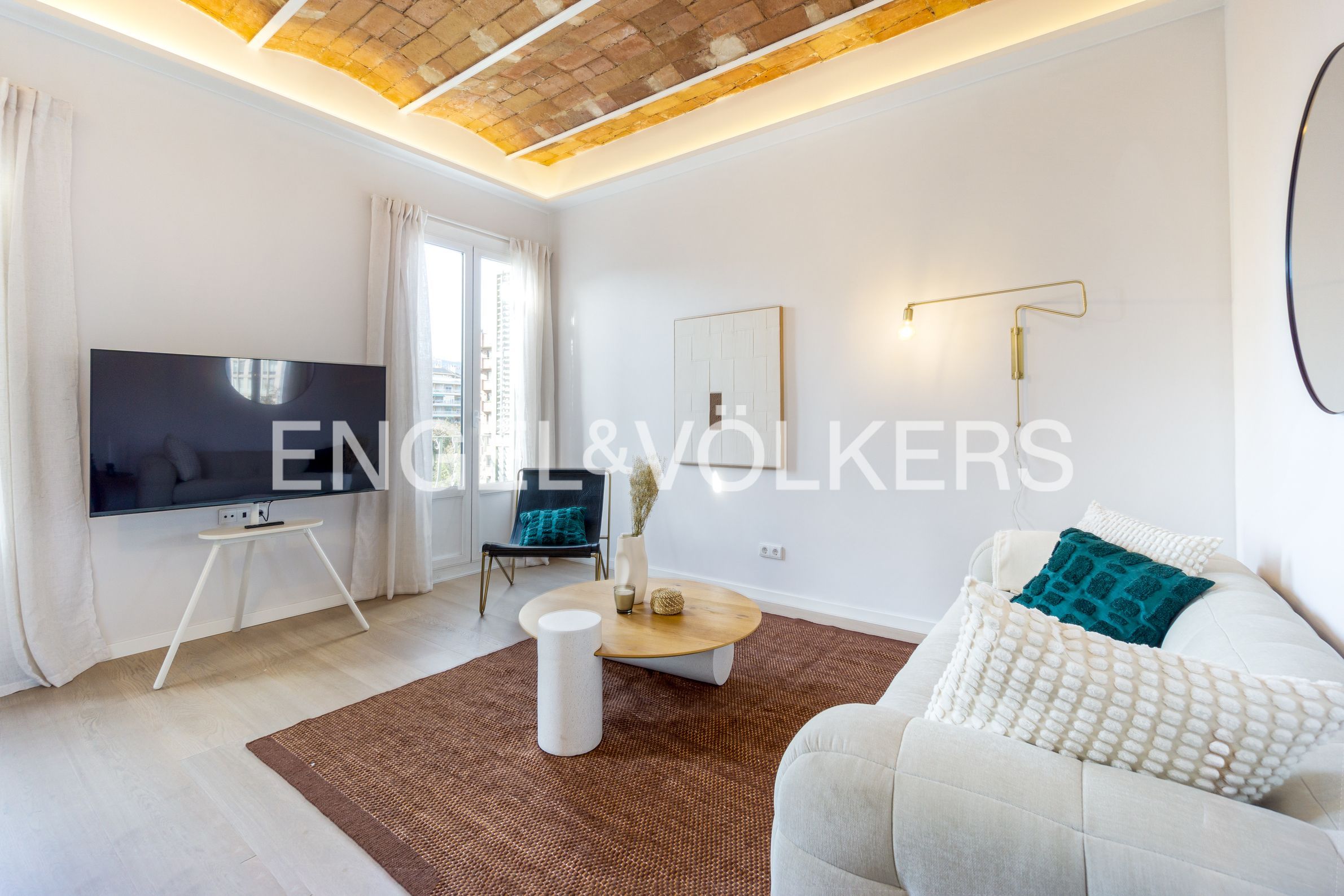 Sala d'estar de Apartament en venda en  Barcelona Capital amb Aire condicionat, Calefacció i Parquet