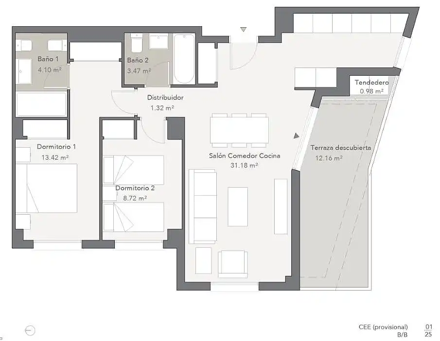 Appartement compact avec ascenseur à vendre à Cruz de Humilladero, imagen 13