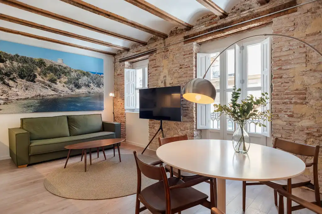 Living room of Apartments for rent in Valencia  with Air Conditioner, Heating and Furnished