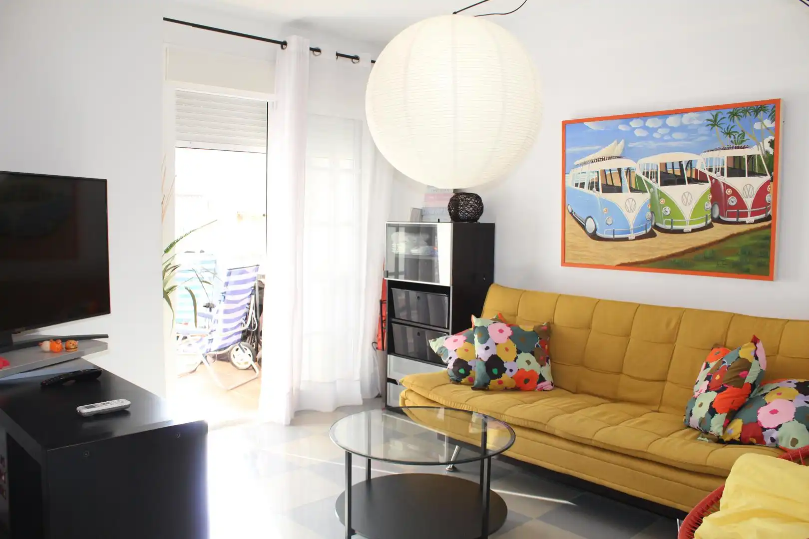 Sala de estar de Apartamento en venta en Roquetas de Mar con Aire acondicionado, Amueblado y Horno
