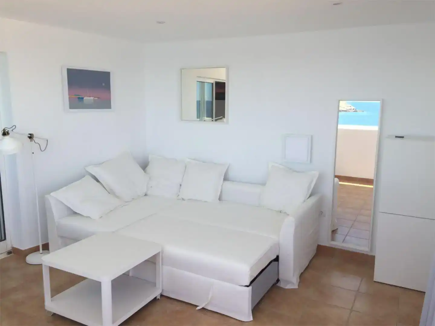 Sala de estar de Piso en venta en Santa Eulària des Riu con Aire acondicionado, Piscina y Balcón