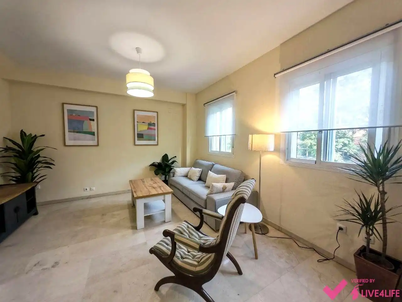 Wohnzimmer von Maisonette zur Miete in Sevilla mit Klimaanlage, Terrasse und Möbliert