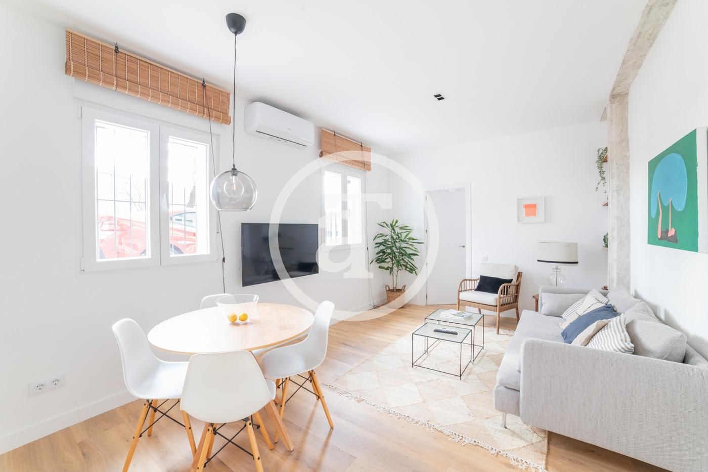 Living room of Flat to rent in  Madrid Capital  with Air Conditioner, Heating and Furnished