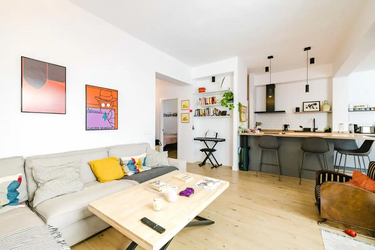 Sala de estar de Casa adosada en venta en Málaga con Aire acondicionado, Calefacción y Jardín privado