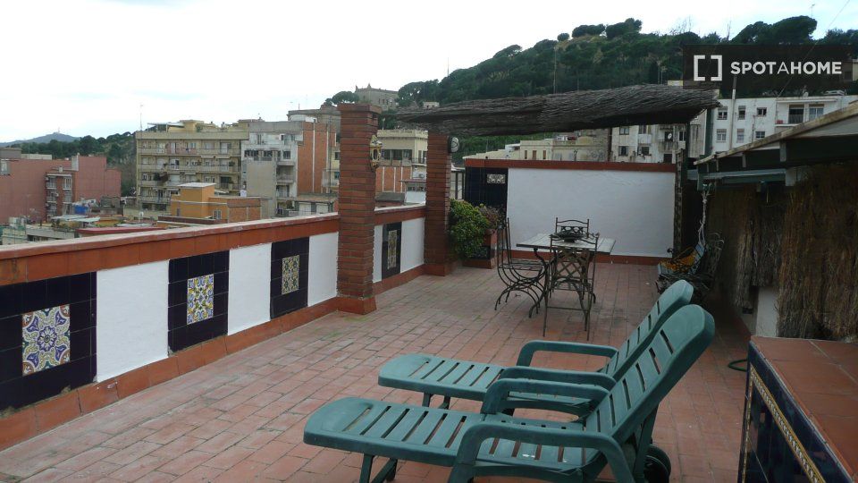 Terraza de Piso de alquiler en  Barcelona Capital con Aire acondicionado, Calefacción y Amueblado