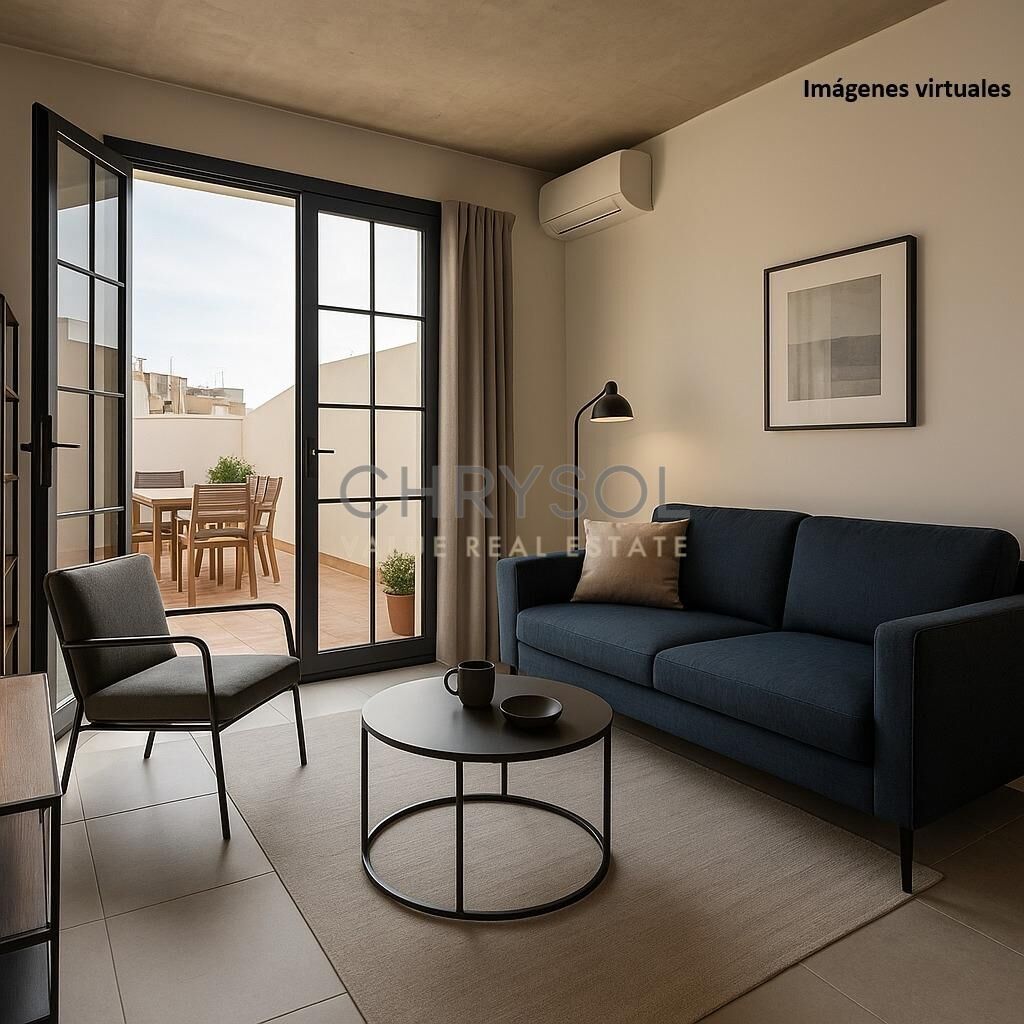 Sala d'estar de Àtic en venda en  Barcelona Capital amb Aire condicionat, Calefacció i Parquet