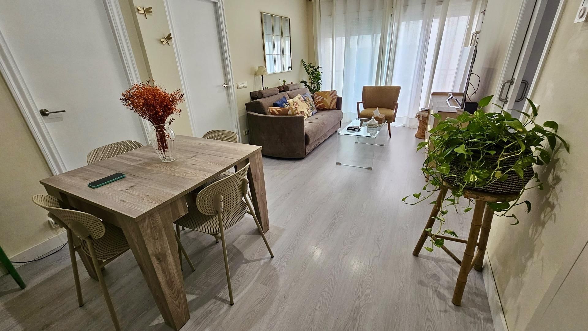 Living room of Flat for sale in Blanes  with Heating, Parquet flooring and Terrace