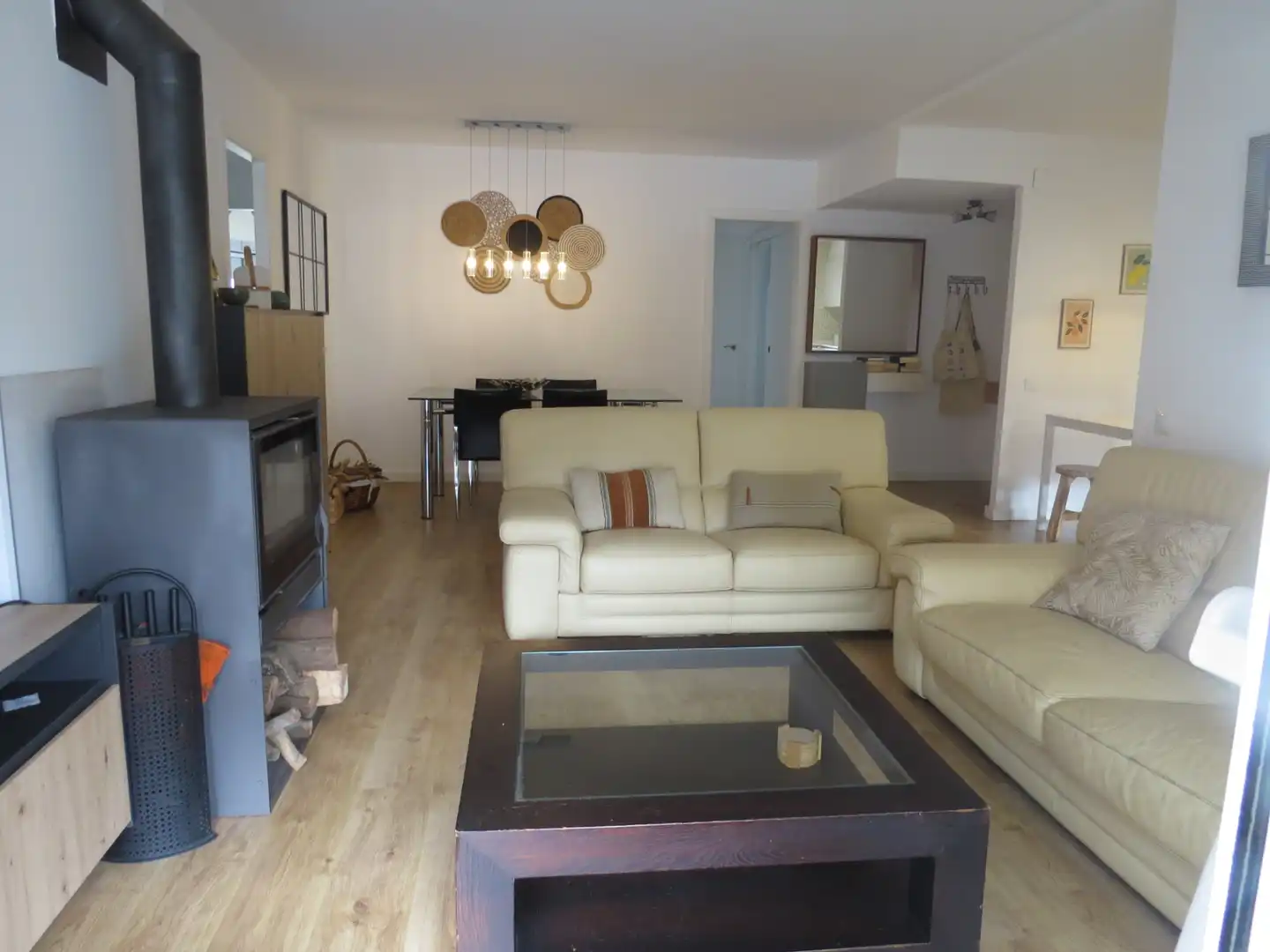Wohnzimmer von Wohnung zur Miete in Sant Andreu de Llavaneres mit Klimaanlage, Heizung und Parkett
