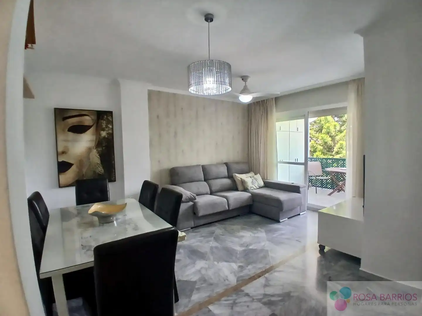 Living room of Flat for rent in Marbella  with Terrace, Furnished and Community pool
