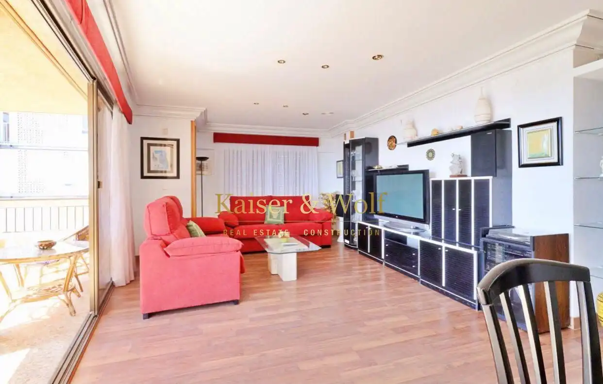 Living room of Flat for rent in Santa Pola  with Air Conditioner, Terrace and Furnished