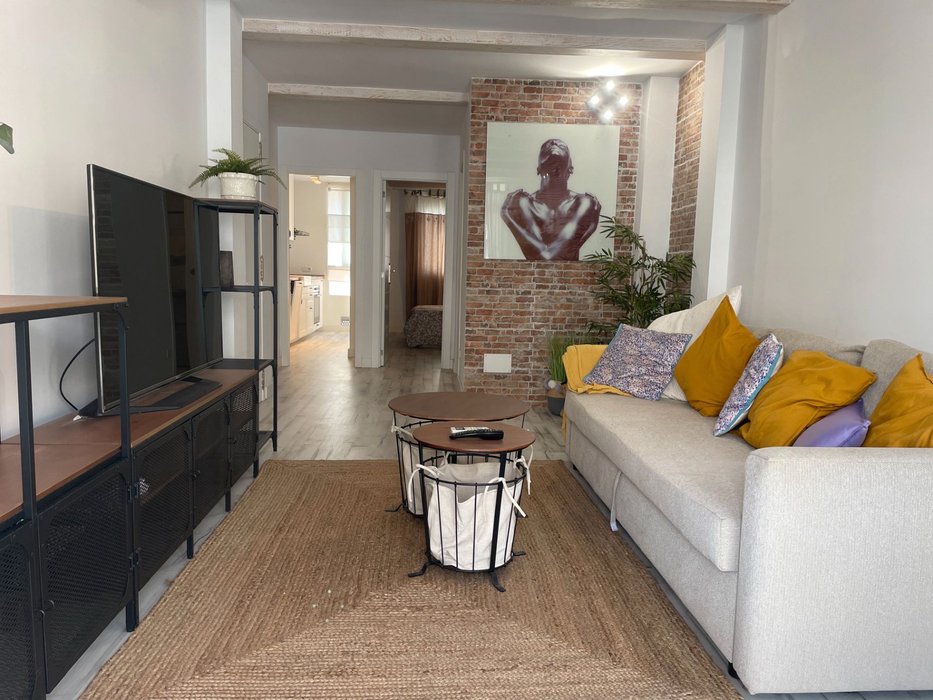 Sala de estar de Apartamento de alquiler en  Palma de Mallorca con Aire acondicionado, Calefacción y Terraza