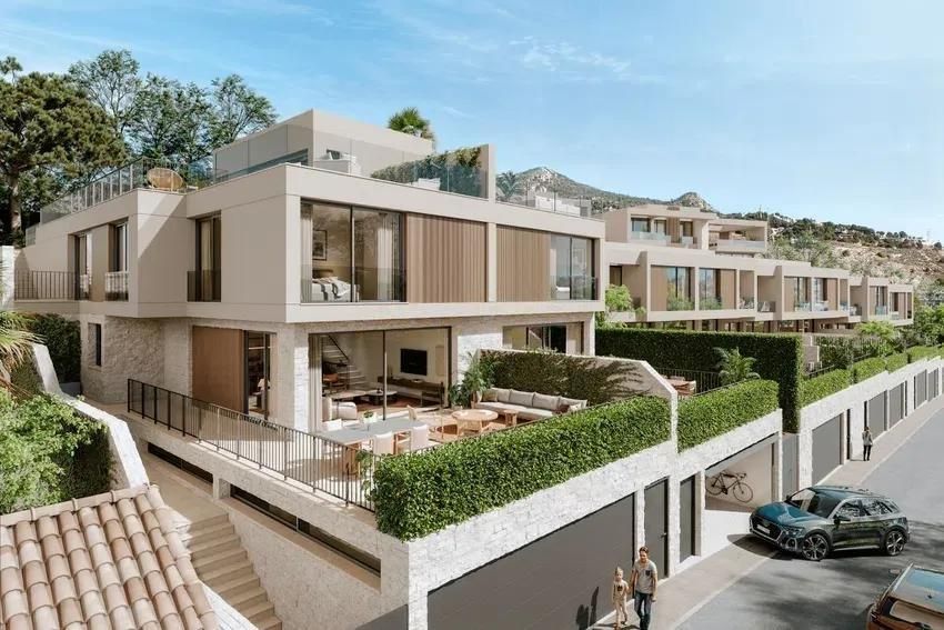 Exterior view of Single-family semi-detached for sale in Málaga Capital  with Air Conditioner, Private garden and Terrace